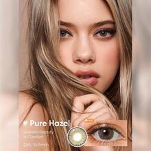 El color de este enlace al azar 1 3 5 15 cajas nuevos lentes de contacto estéticos anuales oferta 2+1 gratis súper atractiva multicolor 14.5mm diámetro agua 42% naturales cómodos estéticos incluye caja solución ideal para Halloween cosplay sesiones de fotos fiestas reuniones - K21-LUMIRERE HAZEL - Ver 3