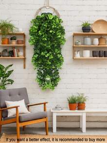 3/1pc Large Artificial Green Hanging Fern Plant - 76cm Realistic Fern Vines, Suitable For Wedding Decor, Birthday Party, Garden Events, Indoor & Outdoor Use - High Quality, No Electricity Needed, Outdoor Greenery | Decorative Vines | Greenery, Wedding Decor, Bridal, Backdrop, Props, Wreaths, Tabletop Decor, Centerpieces, Table Vines, Candle Wreaths, Banquet, Date, Party - Green - View 3