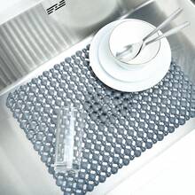 2pcs Kitchen Sink Protection Mat, 15.8x11.8 Inch, Non-Slip, Quick Drainage, Heat Resistant Dishes Drying Mats, Kitchen Sink Accessory,Non-Slip Kitchen Mats For Sink Side, Natural And Hygienic Kitchen Essential For Home And Kitchen Room Decor, Part Of Your Cozy Fall& Winter Styles And Christmas Decorations - 15.75*11.81 Inch - View 3
