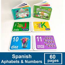 Lachilly Mi primer libro desplegable en español - Tarjetas de aprendizaje del alfabeto y números en español, adecuado para principiantes, niños pequeños y niños, desarrollo del idioma español, tarjetas educativas del alfabeto español ABC - Multicolor - Ver 16
