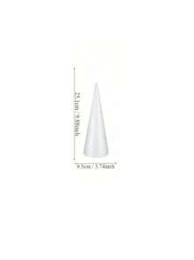 1pc Large Solid White Foam Cone, Art Craft DIY Holiday Supplies, Polystyrene (PS) Foam Christmas Tree, Birthday Scene Decoration, Event Props, Cone Accessory, Home Decor, Artificial Twinkle Christmas Tree Cone, Christmas Tree Cone, Christmas Decoration, New Year, Thanksgiving, Winter, Valentine's Day Handmade Gift