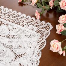 1pc Square Lace Sunflower Placemat, French Lace Luxury Placemat Heatproof Mat For Plates Bowls Fruit Tray Tabletop Decoration