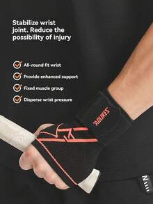 AOLIKES 1pc Wrist Brace Wrist Wraps, Hand Compression Sleeves With Wrist Straps Support For Weightlifting Badminton Fitness Sport - Multicolor - View 6