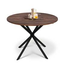 Dining Table And Chairs Set Of 2, Folding Round Dining Table With 4 PU Leather Chairs For Dining Room,Kitchen,Living Room - Brown Table + 4 Grey Linen Chairs - View 10