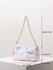 Sequin Shoulder Bag, Glittering Prom Bag, Bridal Party Accessory, Elegant Women's Wallet, Random Pattern Wedding Items - Multicolor - View 7