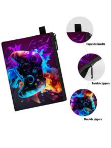 Kids Game Patterns Wallet - Mini Coin Purse With Soccer Pattern For Boys And Girls - Cute & Durable Kids Wallet With Zipper - Perfect For School, Travel, And Everyday Use (5.5" X 4.3")