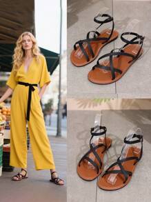 Sandali estivi da donna, nuovi sandali stile fatata con suola morbida e cinturini, perfetti per vacanze in spiaggia e vestiti