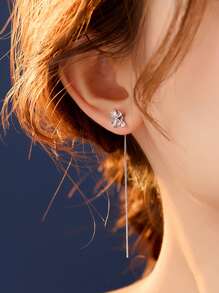 Nooxian 1 par de elegantes pendientes de cobre con diseño de mariposa y gota de agua, de estilo minimalista y versátil para mujer