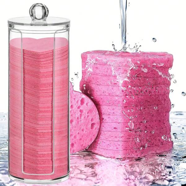 5/10/30/50/100 pièces Éponges de visage compressées en forme de cœur, pour les professionnels de la beauté - Éponges de spa professionnelles en fibre naturelle à 100% pour le nettoyage du visage, le massage, l'exfoliation, les masques, le démaquillage