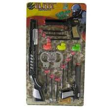 Brinquedo Pistola E Lança Dardos C/ Acessórios Kit 17 Peças - Preto - Visão 2