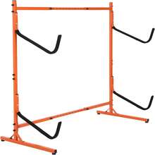 Freestanding Kayak Storage Rack, Freestanding Adjustable Kayak Racks 2 Levels Hold Up /Paddleboards/Canoes/Surfboard, Heavy Duty Steel Storage Stand For Indoor Outdoor Garage  Freestanding Kayak Storage Rack, Kayak Rack For Indoor And Outdoor Storage, Heavy-Duty Steel Kayak Stand With Padded Arms And Adjustable Width, For Kayaks, Canoes, , Paddleboards & Surfboards - Black - View 2