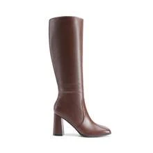 Women's Knee High Go-Go Boots - Square Toe Chunky Heel Side Zip Tall Boots Classic Solid Color Retro Fashion Boots For Outfits - 棕色 - 查看 5