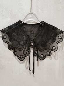 1 pieza Chal de moda versátil para mujer bordado con perlas de organza