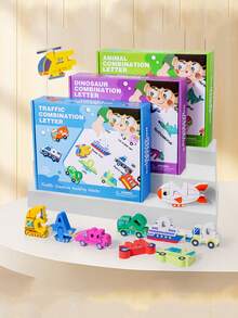 ألغاز خشبية للأطفال من عمر 3 سنوات فما فوق، ألغاز بموضوعات الحيوانات والنقل والديناصورات، نشاط تعليمي للروضة، ألعاب تعليمية، أفضل هدية للأولاد والبنات