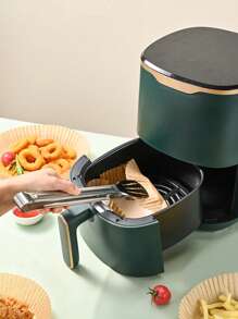 50/100 包空气炸锅烘焙纸，16 厘米烘焙纸衬垫，适用于 3-4.5 升无油炸锅的空气炸锅配件 | 不粘羊皮纸，用于烘焙、烤制和微波炉