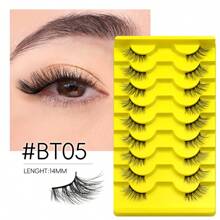 GROINNEYA Cílios postiços GROINNEYA 9 Piars Cat Eye Lashes Finos Meio Cílios Cílios de Gato Naturais Macios Cílios de Gato Ferramenta de Maquiagem Extensão de Cílios Postiços Cílios de Vison Fofos Ferramentas de Maquiagem