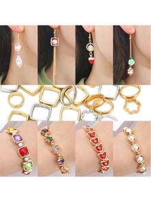 50 件 12 毫米圆形珠帽、CCB 珠框，用于 DIY 珠宝制作、项链、手链、耳环、吊坠连接器，带隔珠，用于珠宝制作配件 - 圓形 - 查看 6