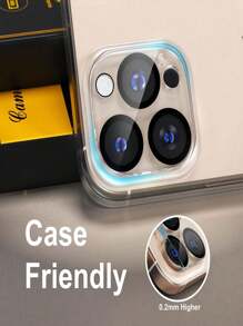 2-pack gehard glazen cameralensbeschermer, compatibel met iPhone, Ultra HD, 9H hardheid, krasbestendig, geschikt voor hoesjes, eenvoudig te installeren [geen invloed op nachtopnames]