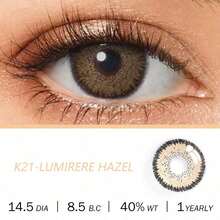 El color de este enlace al azar 1 3 5 15 cajas nuevos lentes de contacto estéticos anuales oferta 2+1 gratis súper atractiva multicolor 14.5mm diámetro agua 42% naturales cómodos estéticos incluye caja solución ideal para Halloween cosplay sesiones de fotos fiestas reuniones - K21-LUMIRERE HAZEL - Ver 2
