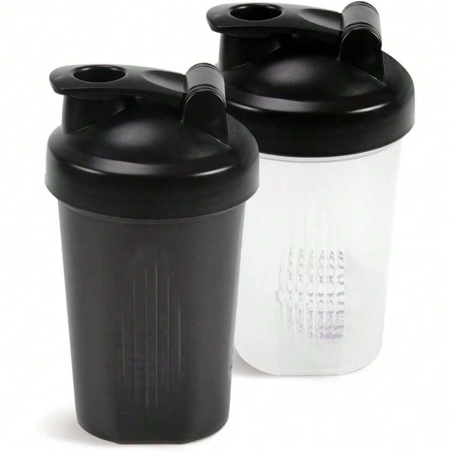 ‌Leakproof Shaker Bottle With Mixing Balls - 12oz  Protein Shaker Cup For Gym, Workouts & Travel - Ideal For Protein Powder, Pre-Workout & Supplements - Portable Drink Bottle For Fitness Enthusiasts & Athletes (White) - 白色和黑色 - 查看 1