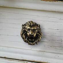 4Pcs Lion Head Cabinet Pulls, Vintage Decorative Wardrobe Door Handles, Little Lion Drawer Knobs For Home Decoration - Bronze - View 1