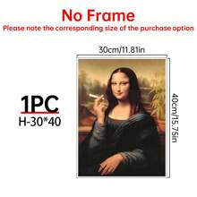 Art Decor Modern Mona Lisa Canvas Print, Fashion Theme Retro Portrait Wall Art, Frameless Ink Artwork, Indoor Hanging Decor Poster For Living Room, Bedroom, Home Office - Basquiat-Inspired Watercolor Design Gifts Birthday Graduation