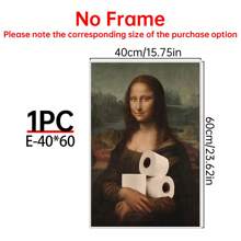 Art Decor Modern Mona Lisa Canvas Print, Fashion Theme Retro Portrait Wall Art, Frameless Ink Artwork, Indoor Hanging Decor Poster For Living Room, Bedroom, Home Office - Basquiat-Inspired Watercolor Design Gifts Birthday Graduation