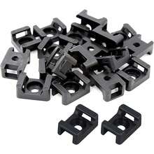 100 bases de tornillos negros para bridas de 23 mm. Se puede utilizar con clips de gestión de cables, organizadores de cables electrónicos, clips de cable del acelerador, clips de cable marinos, clips de cable de acero inoxidable o en cualquier lugar donde se necesite un cableado ordenado. - Negro - Ver 3