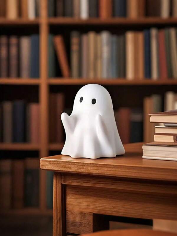 1 Pc Cute Halloween Ghost Pen Holder, Classic Resin Desktop Storage Box, Fun Pen Holder Craftsmanship Decoration, Multifunctional Storage Pen Holder For Office Supplies, Inspired By Anime Cartoon Style, Suitable For Office Desk Accessories, Multifunctional Pen Holders And Office Supplies, Home Ornaments, Halloween Desktop Decoration, Christmas Decoration - No Need To Plug In, A Gift For Friends' Birthdays