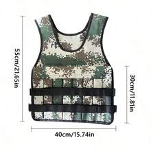 1pc Weighted Vest For Running & Fitness (Vest Only), Maximum Load Capacity 35 Kg (Weights Not Included) - Camouflage Color - View 5