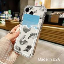 Funda transparente para teléfono con ranura para tarjetas, compatible con phone 16, 15, 14, 13, 12 y 11 - Colores mixtos 1 - Ver 2