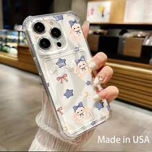 Funda para móvil con ranura para tarjetas. Compatible con phone 16, 15, 14, 13, 12 y 11. Permite guardar tarjetas y fotos. Diseño elegante y sencillo, transparente, esquinas reforzadas, anticaídas, con orificios para tarjetas. - Colores mixtos 1 - Ver 2