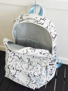 Casual Large Capacity Letter Print Contrast Color Multi-Pocket Functional Backpack, Unisex College Style Student Bookbag, Suitable For School, Classes, Shopping, Travel, Back To School Season
