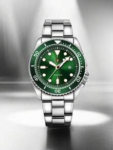 NSNEVER STOP 1pc Business Round Quartz Analog Watch With Spiral Crown And Folding Buckle, Suitable For Daily Life, Business Events, Holidays, Birthday Gifts, Valentine's Day Gifts, Christmas - Silver - View 2