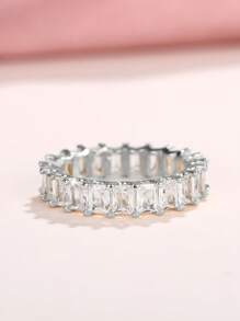 1 Stück hübscher kubischer Zirkonia Ring für Frauen für Hochzeit Verlobung Jahrestag Party Schmuck Valentinstag Geschenk