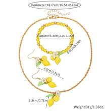 1 Set Candy Color Heart Pendant Necklace, 1 Bracelet, 2 Earrings, Versatile Women Jewelry Gift