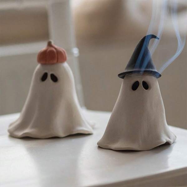 1pc Halloween Spooky Incense Burner Halloween Incense Burner Sculpture Ornaments For Yoga/Home/Room/Office Decor