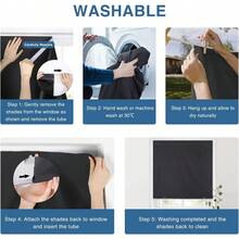 100% Blackout Roller Shades, No Tools No Drill Cordless Blinds For Windows, Thermal Insulated UV Protection Privacy Window Shades For Bedroom (36''W X 72''H, Black) - Black - View 4