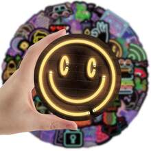 100 New Neon Stickers, Neon Graffiti Stickers, Personalized Cartoon Creative Hot-Selling Stickers - White - View 3