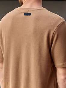 Kit 2 RelaxMax Men's Casual Oversized Textured Mesh Shirt - Black and Caramel - View 4