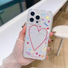 Funda con un elegante diseño de líneas y corazones, fabricada en TPU, con ranura para tarjeta y fotos. Compatible con phone 11, 12, 13, 14, 15 y 16. - Blanco - Ver 4