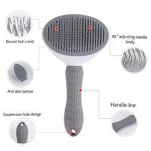1 pieza Peine para gatos - Cepillo para peinar y eliminar, peine de limpieza automática para mascotas adecuado para gatos de pelo corto y largo - Herramienta profesional de eliminación de pelo
