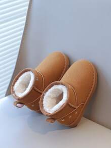 Nuevas botas para niños, botas de nieve con suela blanda antideslizante y forro polar grueso para niñas y niños, adecuadas para otoño/invierno, uso diario casual, versátiles, ligeras, cálidas y cómodas