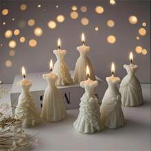 Molde de Silicone para Vela de Vestido de Noiva Nupcial 3D, Fácil de Usar e Limpar, Decoração Elegante para Casa, Perfeito para Casamentos e Presentes de Feriado, Moldes de Vela com Tema Nupcial DIY