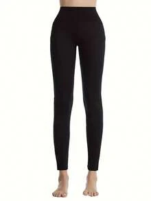 3-Pack Women Seamless Yoga Pants,High Waisted Butt Lifting,With Pockets,Tummy Control,Workout Running Yoga Leggings,Full Stretch Solid Black Leggings,Breathable Sweat-Wicking - 3件 - 查看 9