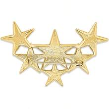 Large Big Statement Fashion Celestial Patriotic American Rock Star Sparkly Six Crystal Stars Scarf Brooch Pin For Women Teens Sier Or  Plated - 如圖 - 查看 5