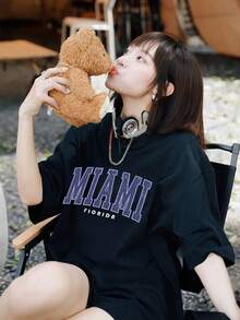 200g Pure Cotton T-Shirt 2025 Summer Ladies New Short Sleeve Pure Cotton Holiday Pattern Short Sleeve Round Neck Couple Wear Small Shirt Tops - 黑色 - 查看 1