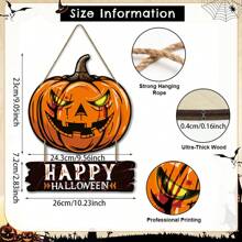 Halloween Horror Pumpkin Happy Halloween Wooden Hanging Bedroom Living Room Wall Decoration Halloween Party Decoration Doorplate Home Decor Halloween Decor Fall Decor Room Decor