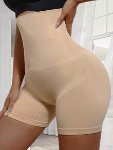 1pc High Waist Shaping Panties, Tummy Control Slimming Shorts, Waist Cincher Bodysuit For Women - Apricot - View 5