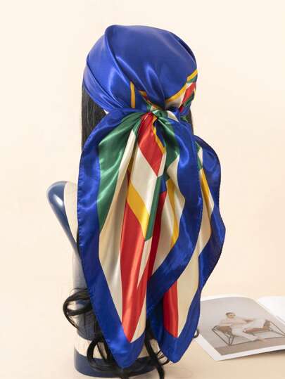 1 pièce Foulard/bandana à imprimé floral de 90 cm pour femmes, accessoire mode printemps/été convenant pour la plage, les vacances et la vie quotidienne, ajoutant des points forts à votre tenue